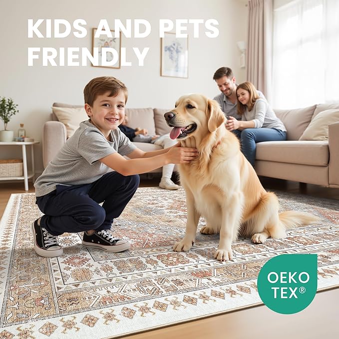 zesthome Washable Runner Rug 2.5x14 - Stain Resistant Entryway Rug,Ultra-Thin Kitchen Rugs, Anti Slip Backing Runner Rugs for Entrance Laundry Room Indoor Hallway (Orange,2.5'x14')