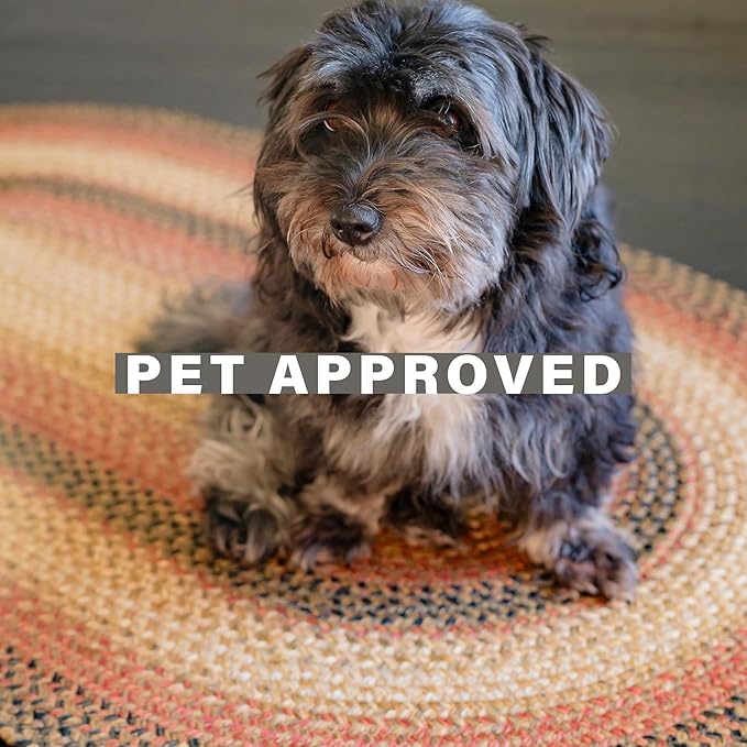 Homespice Russet Multi Color Jute Braided Area Rugs, 8x10' Rectangle - Warm Country Decor, Perfect for Living Rooms and Bedrooms - Pet Friendly and Easy to Clean