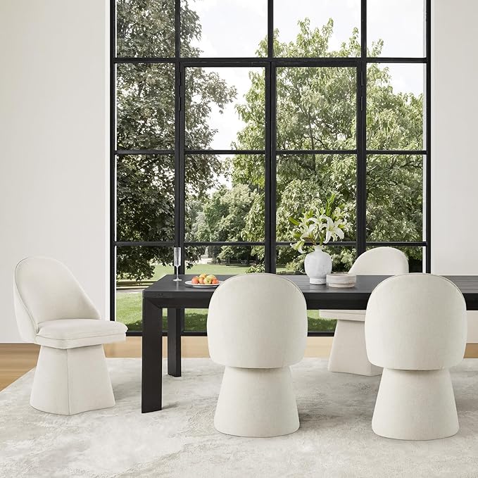 Swivel Dining Chairs Modern Desk Chair Upholstered Linen Fabric Side Chair for Kitchen Dining Room Bedroom,Linen,1 Box