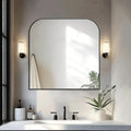 Bathroom Vanity Mirror,30" x 30" Black Metal Framed Wall Mirror for Over Sink, Living Room, Bedroom,Entryway Decor