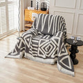 STACYPIK Boho Geometric Dark Grey Sofa Cover Chenille Couch Cover for Dogs Washable Armchair Slipcover for Living Room Sectional Sofa Cover for 2 Cushion Couch Sofa Jacquard Sofa Cover Decor-71X90IN