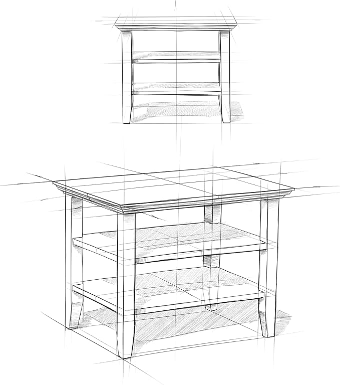 SIMPLIHOME Acadian 14-inch Wide Solid Wood Narrow End Table in Distressed Grey, Transitional-Style Side Table for Living Room, Bedroom, or Family Room with 2 Open Shelves