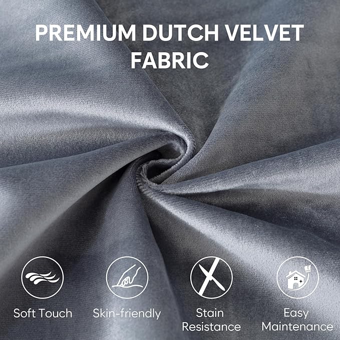 3 Ft Large Bean Bag Chairs for Adults/Teens with Memory Foam Filling, Comfy Bean Bag Sofa with Filler Included, Soft Dutch Velvet Fabric Beanbags,3 Foot, Grey