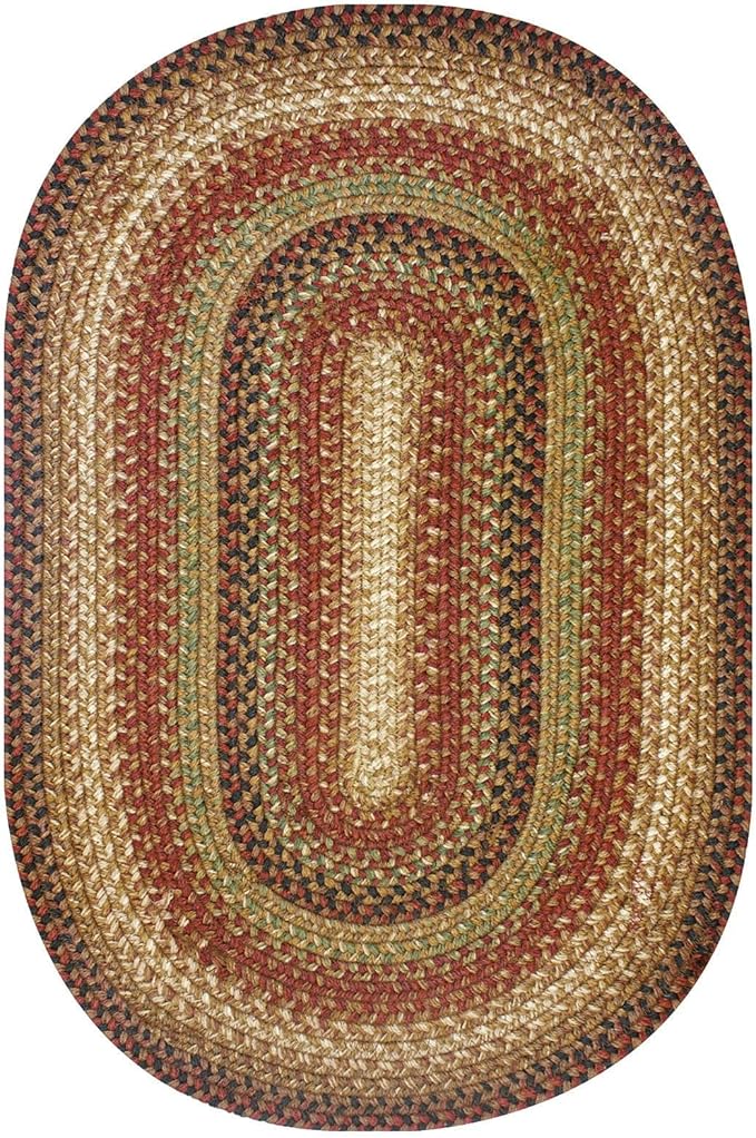 Homespice 20x30” Brown Oval Braided Rug. Gingerbread Brown Jute Oval Rug. Uses- Entryway, Kitchen Rugs, Bathroom Rugs. Reversible, Rustic, Country, Primitive, Farmhouse Decor Rug