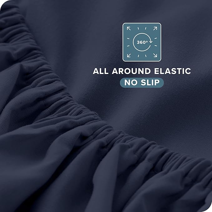 Bare Home Full Sheet Set - Luxury 1800 Ultra-Soft Microfiber Full Bed Sheets - Double Brushed - Deep Pockets - Easy Fit - 4 Piece Set - Bedding Sheets & Pillowcases (Full, Midnight Blue)