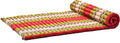 Leewadee - Kapok Roll Mat – Handcrafted Folding Sleep & Relaxation Mattress from Thailand, Ideal as Guest Bed, Camping Mat, Yoga Mat or Traditional Futon, 75 x 39 inches, Green Red