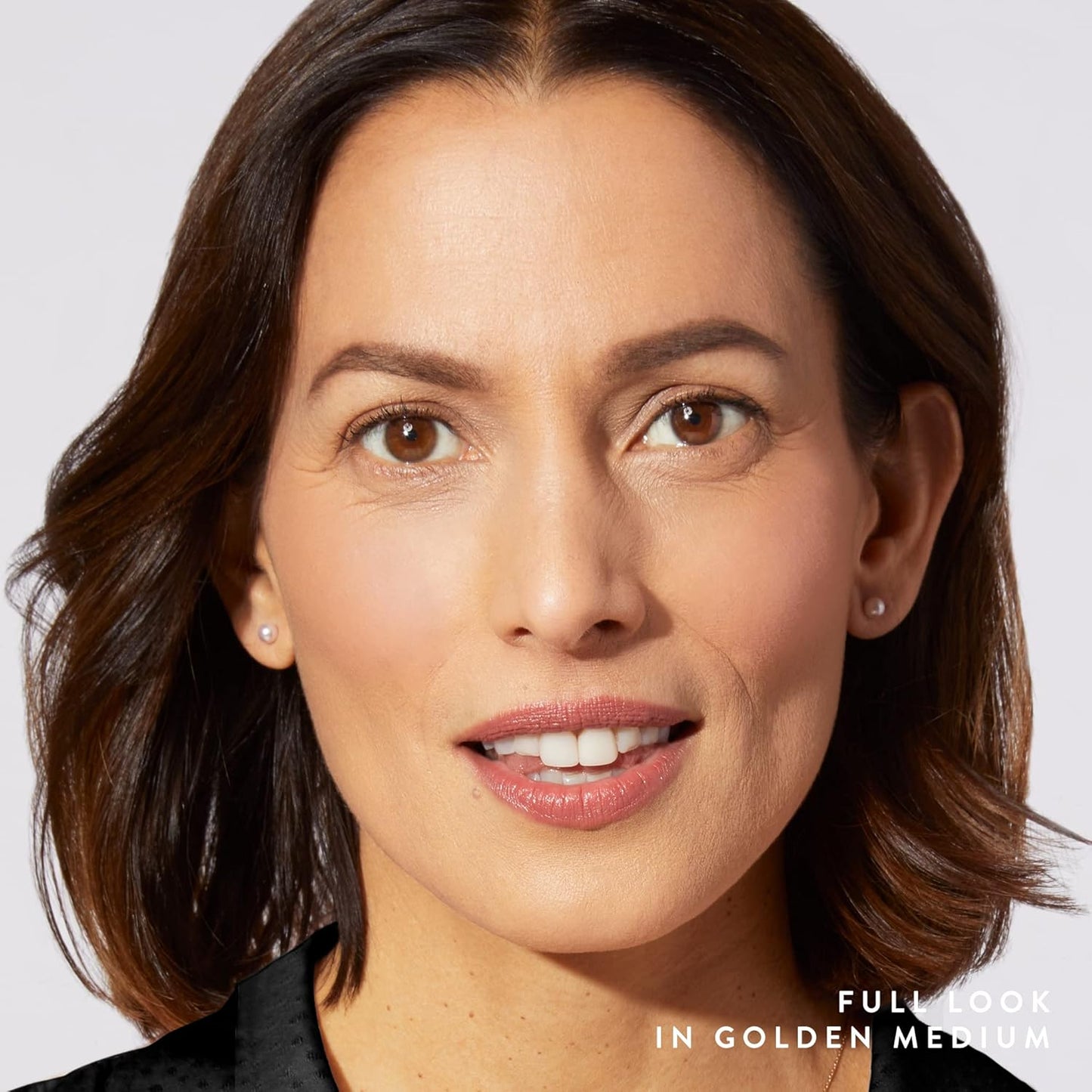 Blush-n-Glow Kit (3 PC): LAURA GELLER NEW YORK Baked Balance-N-Glow Illuminating CC Powder Foundation Golden Medium, Retractable Kabuki Brush, Baked Blush-N-Brighten Pink Grapefruit