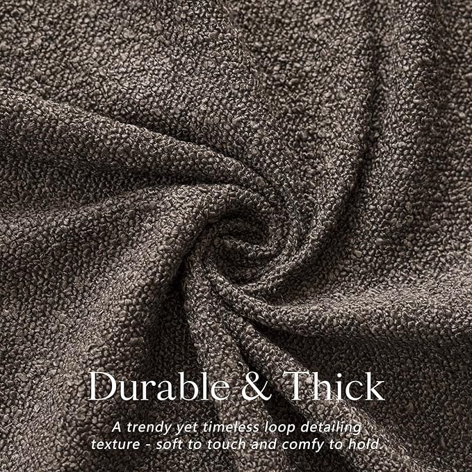 Foindtower Pack of 2, Decorative Textured Boucle Throw Pillow Covers Accent Solid Pillow Cases Cozy Soft Couch Cushion Case for Chair Sofa Bedroom Living Room Home Decor 22 x 22 Inch Dark Brown