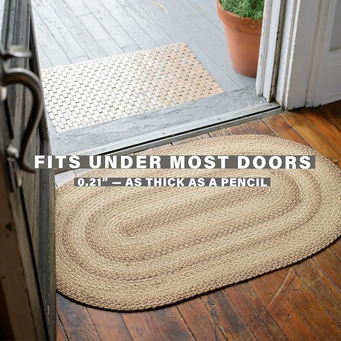 Homespice Cookie Dough Oval Braided Rugs 5x8' - Country Style Jute Brown Rugs for Living Room for Farmhouse Decor