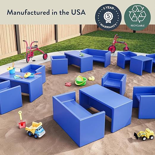 Children's Factory 3-in-1 Cube Chair for Kids, Flexible Seating Classroom Furniture, 4-Pack