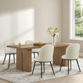 Dining Chairs Set of 4, Fabric Upholstered Dining Room Chairs with Ergonomic Backrest & Metal Legs, Modern Kitchen Side Chairs for Home, Restaurant, and Café, Sand, 2 Boxs