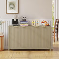 Buffet Cabinet with Storage, 55" Sideboard with 4 Doors and Adjustable Shelves, Modern Credenza Buffet Table Media Console for Dining Room Living Room Entryway, Oak