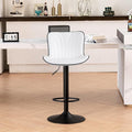 YOUNIKE Single White Bar Stools Modern Swivel Counter Height Bar Chair with Back Adjustable Kitchen Island Faux Leather Padded Barstools taburetes de bar Breakfast sillas para barra de cocina 1PCS