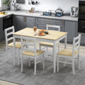 Giantex Dining Table Set for 4, Dining Room Table Set for 4, Breakfast Nook with Kitchen Table, 4 Dining Chairs, Compact Space-Saving Dinette Set for Small Space, Kitchen Table Chairs Set of 4 (Beige)