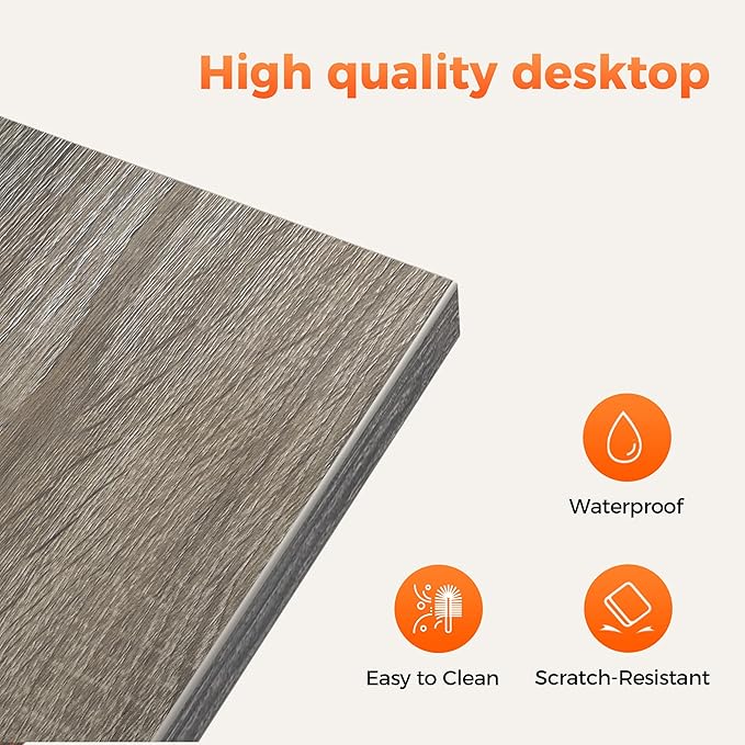Rolling Computer Desk with Wheels, Gaming Desk for Small Spaces, Modern Simple Style Table for Home Office, Study Writing Table (Caster, Stone Gray, 24 inch)