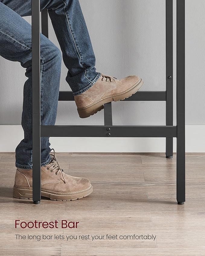 VASAGLE Bar Table, Small Kitchen Dining Table, High Top Pub Table, Height Cocktail Table for Living Room Party, Sturdy Metal Frame, 23.6 x 23.6 x 36.2 Inches for Narrow Spaces, Greige and Black