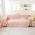 VM VOUGEMARKET Plush Couch Cover 1-Piece Thick Faux Rabbit Fur Sofa Throw Cover Warm Soft Smooth Furniture Cover,Fluffy Puffy Sofa Slipcover for Kids,Pets-Pink,71" x 118"