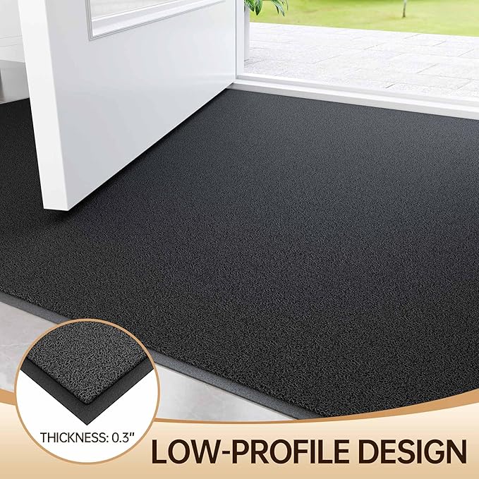 Amyracel Front Door Mat Indoor Outdoor Entrance, 48" x 72" All-Season Waterproof Heavy Duty Doormat for Outside Entry, Stain and Fade Resistant, Low Profile, Easy Clean Patio Entryway Mat
