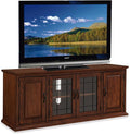 Leick Home 80360 Leaded Glass TV Stand For 65" TV's, Burnished Oak