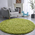 FJZFING Grass Green Round Rug Ultra-Soft Plush Modern 4x4 Circle Area Rug for Kid's Bedroom, Fluffy Shag Circular Rug for Nursery Room, Cute Grass Green Carpet for Teen's Room