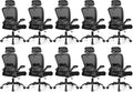 FelixKing Ergonomic Office Chair, Headrest Desk Chair with Adjustable Lumbar Support, Home Office Swivel Task Chair with High Back and Armrest, Adjustable Height Gaming Chair(Black),Pack of 10