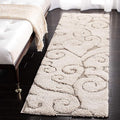 SAFAVIEH Florida Shag Collection Runner Rug - 2'3" x 11', Cream & Beige, Scroll Design, Non-Shedding & Easy Care, 1.2-inch Thick Ideal for High Traffic Areas in Living Room, Bedroom (SG455-1113)