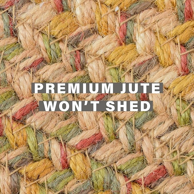 Homespice 27x45” Brown Oval Braided Rug. Harvest Brown Jute Oval Rug. Uses- Entryway, Kitchen Rugs, Bathroom Rugs. Reversible, Rustic, Country, Primitive, Farmhouse Decor Rug