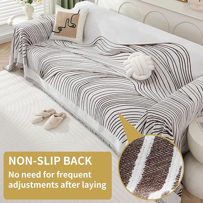 Non Slip Sofa Covers Couch Covers for 3 Cushion Couch Sofa Pet Friendly Washable Couch Covers for Sofa, Soft Thick Sectional Couch Covers L Shape Furniture Protector for Kids, Dogs 71" X134"