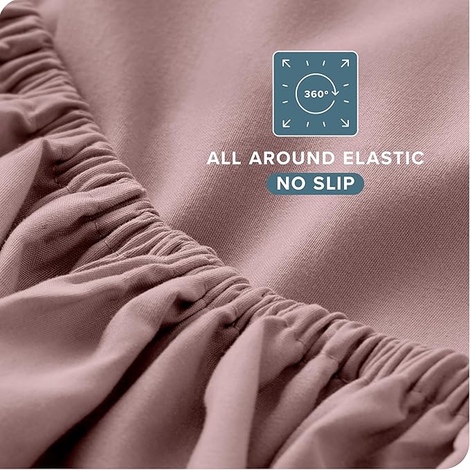 Bare Home King Sheet Set - Luxury 1800 Ultra-Soft Microfiber King Bed Sheets - Double Brushed - Deep Pockets - Easy Fit - 4 Piece Set - Bedding Sheets & Pillowcases (King, Mauve)