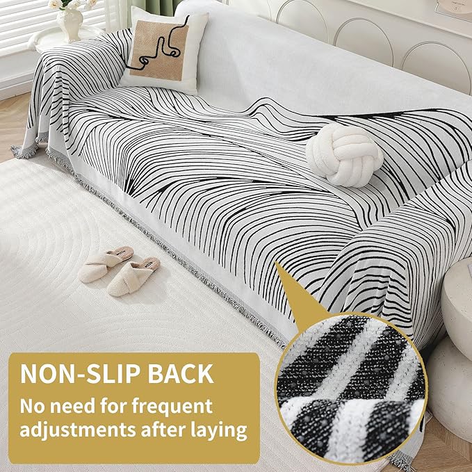 Non Slip Sofa Covers Couch Covers for 2 Cushion Couch Sofa Pet Friendly Washable Couch Covers for Sofa, Soft Thick Sectional Couch Covers L Shape Furniture Protector for Kids, Dogs 71" X102"