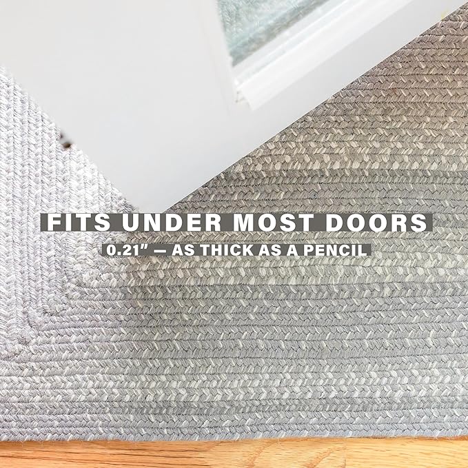 Homespice Grey Cloud Oval Area Rugs, 5x8' - Grey, Handmade with Jute - Warm Farmhouse Country Decor, Perfect for Living Rooms and Bedrooms - Durable, Easy to Clean and Pet Friendly