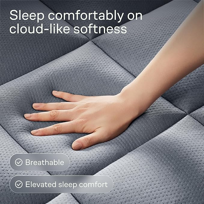 Ultra Soft Full Size Mattress Topper - Viscose Made from Bamboo Pillow Top Mattress Pad for Back Pain Relief - Naturally Cooling for Hot Sleepers, Grey