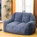 Giant Bean Bag Chair, Faux Fur Bean Bag Chairs for Adults, Fluffy and Comfy Bean Bag with Filler, Big Bean Bag Sofa Chair for Reading, Gaming, Stuffed High-Density Foam (Grey)