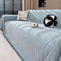 Nobildonna Sofa Cover Washable Soft Thicken Chenille Couch Cover with Tassel,Waterproof Sofa Slipcover for 2-3 Cushion Couch,Sectional Sofa,L-Shaped Furniture Protector Pet-Friendly,Dusty Blue71 x118