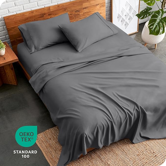 Bare Home King Sheet Set - Luxury 1800 Ultra-Soft Microfiber King Bed Sheets - Double Brushed - Deep Pockets - Easy Fit - 4 Piece Set - Bedding Sheets & Pillowcases (King, Grey)