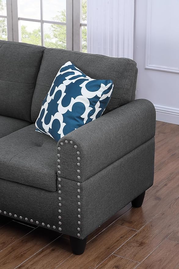Halibur Sectional Sofa or Couch with Ottoman for Living Room, Apartment, Bedroom, Office