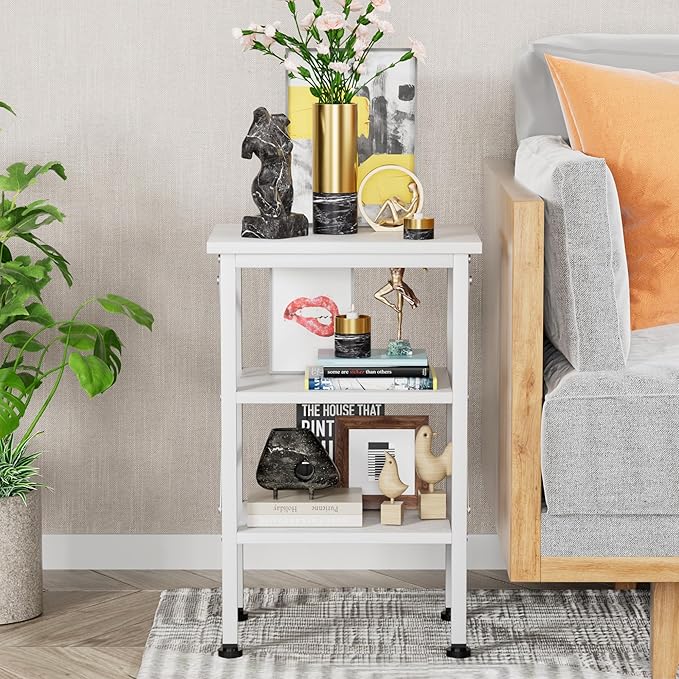 VECELO Modern Nightstands X-Design Side End Table Night Stand with Storage Shelf for Bedroom,Living Room,