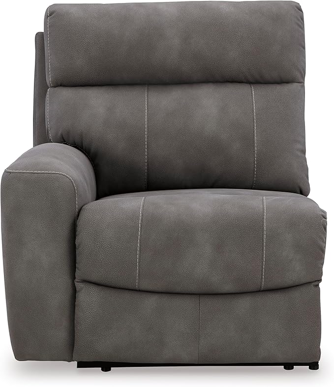 Signature Design by Ashley Next-Gen DuraPella Contemporary Faux Leather Modular Wall Hugger 3-Piece Power Reclining Sectional Sofa with Adjustable Headrest and USB Ports, Gray