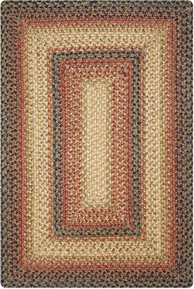 Russet Multi Color Jute Braided Rugs, 20x30 Rectangle - Warm Country Decor, Perfect for Kitchens, Bathrooms and Entryways - Durable and Easy to Clean