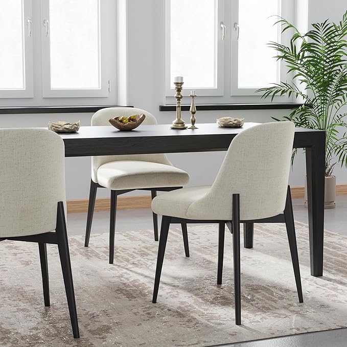 Casaphoria Wood Kitchen Table Set with 4 Chairs, 67" Rectangle Kitchen Table & Chairs Set for 4-6, Modern Farmhouse Dining Table for Living Room, Easy Assembly, Black