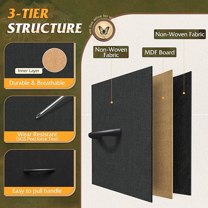 WLIVE Black Tall Dresser for Bedroom, 7 Drawer Dressers & Chests of Drawers, Fabric Dresser for Closet, Living Room, Night Stand with Metal Frame, Storage Tower with Fabric Bins, Wood Top