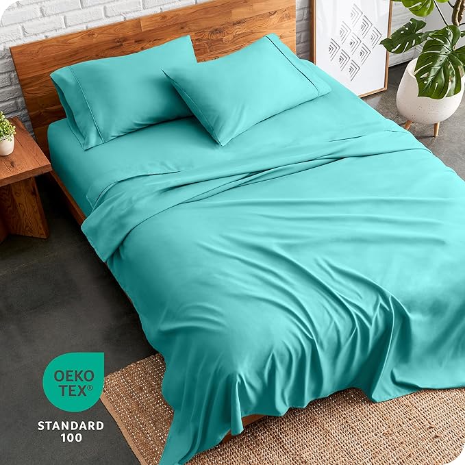 Bare Home King Sheet Set - Luxury 1800 Ultra-Soft Microfiber King Bed Sheets - Double Brushed - Deep Pockets - Easy Fit - 4 Piece Set - Bedding Sheets & Pillowcases (King, Turquoise)