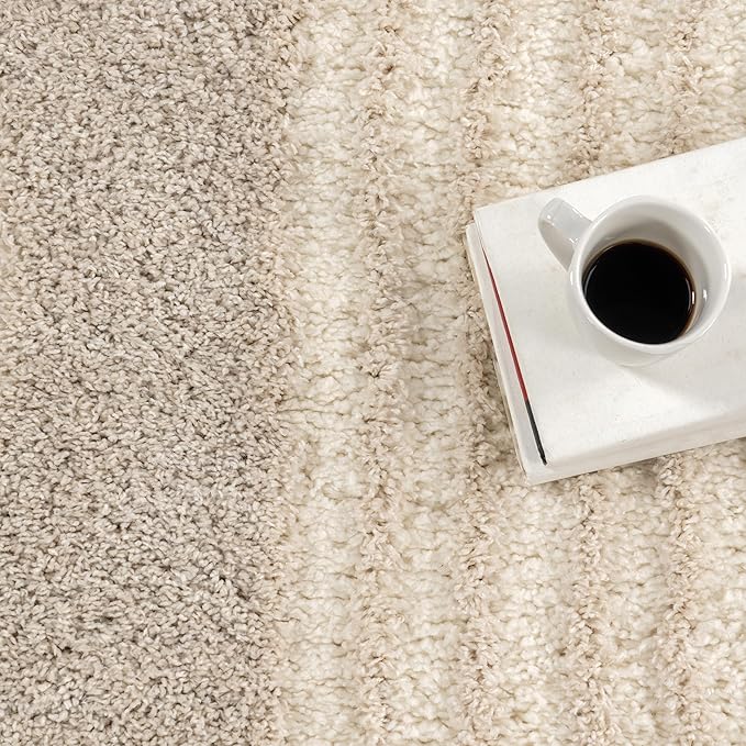 nuLOOM Gloria Abstract Shag Area Rug, 4x6, Light Brown
