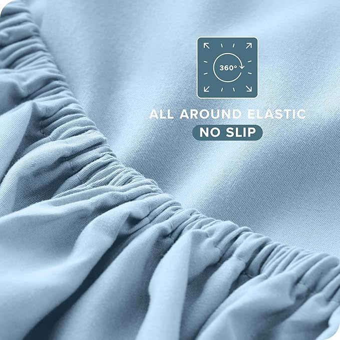 Bare Home King Sheet Set - Luxury 1800 Ultra-Soft Microfiber King Bed Sheets - Double Brushed - Deep Pockets - Easy Fit - 4 Piece Set - Bedding Sheets & Pillowcases (King, Light Blue)