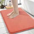 OLANLY Thick Memory Foam Bath Mat Rug 24x16, Extra Soft Absorbent Bathroom Rug, Quick Dry Bath Mats, Non-Slip, Machine Washable Carpet for Bathroom, Tub and Shower, Home Decor Accessories, Coral