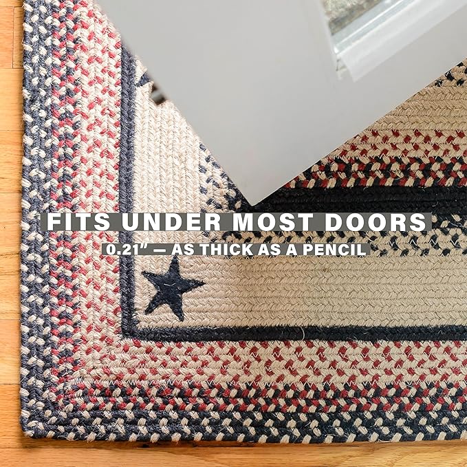 Homespice Gloucester Jute Black 8x10' Braided Area Rug for Living Room, Bedroom and Dining Room. Pet Friendly. Decor Styles- Farmhouse Rug, Rustic, Vintage, Cottage, Primitive, Country, Boho Rug