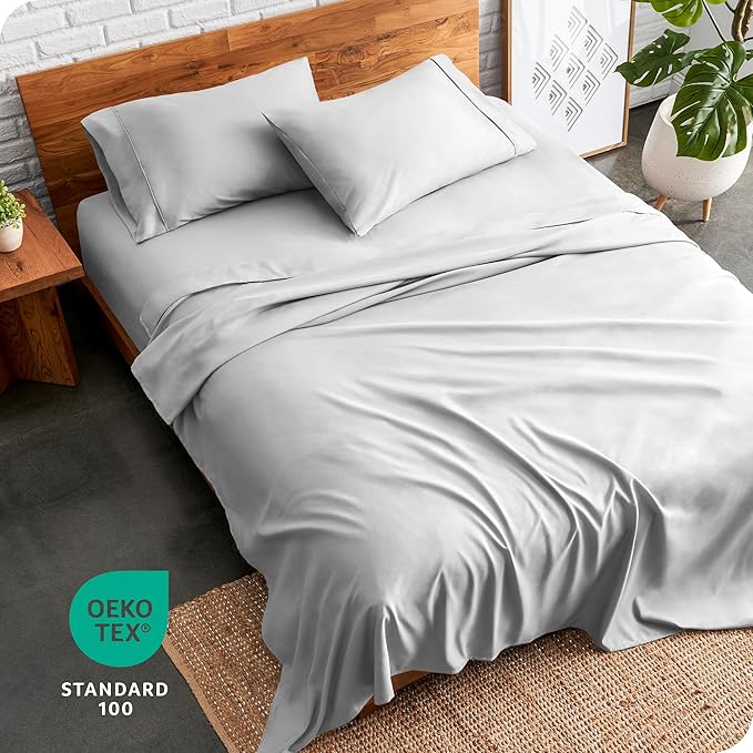 Bare Home King Sheet Set - Luxury 1800 Ultra-Soft Microfiber King Bed Sheets - Double Brushed - Deep Pockets - Easy Fit - 4 Piece Set - Bedding Sheets & Pillowcases (King, Cloud Grey)