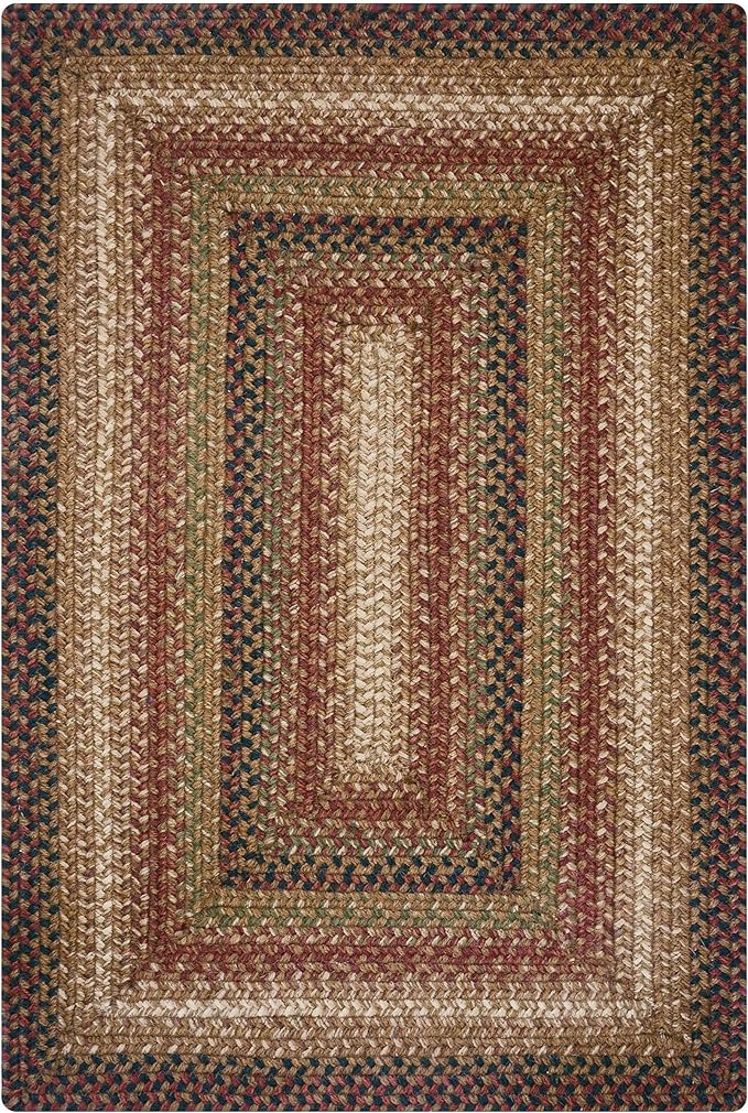Homespice Gingerbread Brown Jute Braided Rug 5x8' for Living Room, Bedroom Rug and Dining Room. Pet Friendly. Decor Styles- Farmhouse Rug, Rustic, Vintage, Cottage, Primitive, Country, Boho Rug
