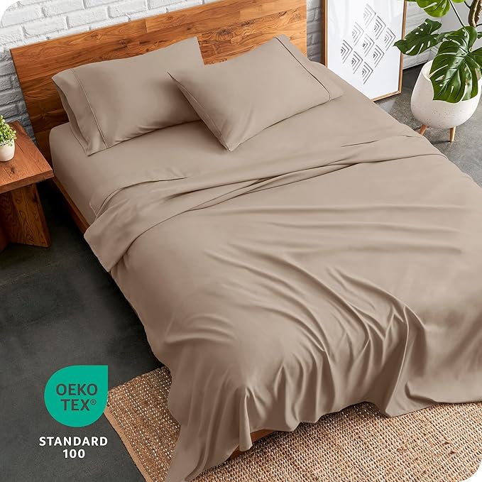 Bare Home Twin Sheet Set - 1800 Ultra-Soft Microfiber Twin Bed Sheets - Double Brushed - Deep Pockets - Easy Fit - Extra Soft - 3 Piece Set - Bedding Sheets & Pillowcases (Twin, Pebble)