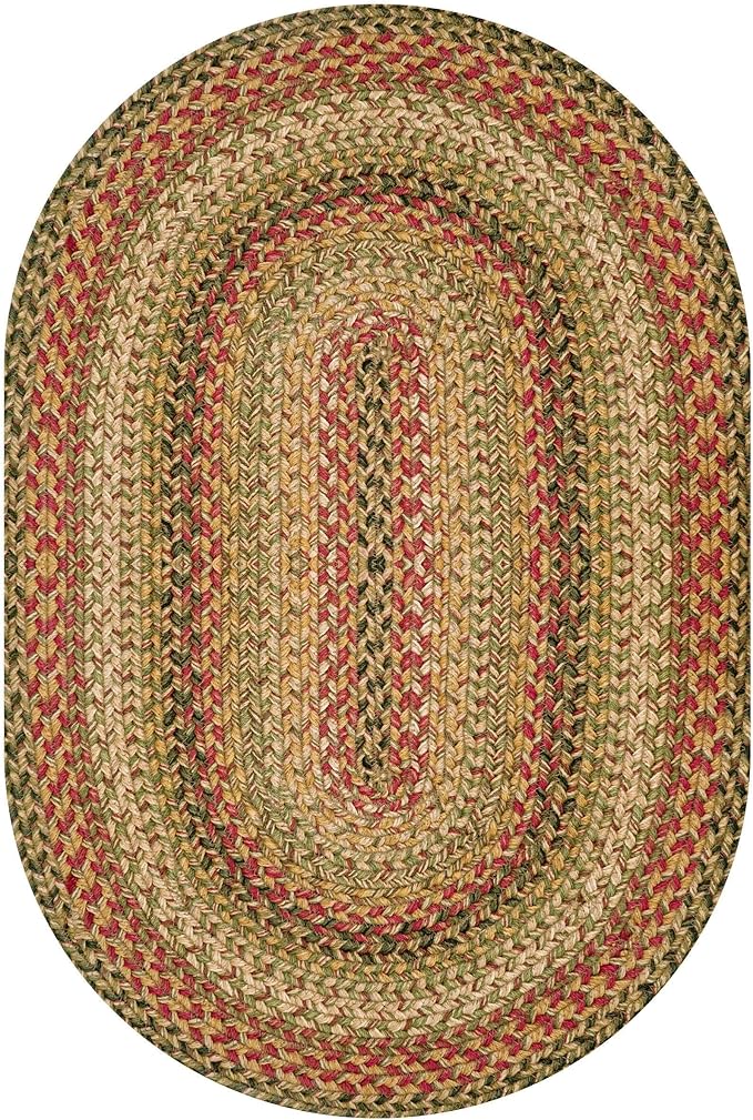 Homespice Kingston Braided Oval Area Rugs 4x6' – Jute Braided Multi Color Rugs for Living Room and Bedroom